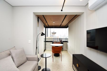 Sala de estar de apartamento para alugar com 1 quarto, 44m² em Pinheiros, São Paulo