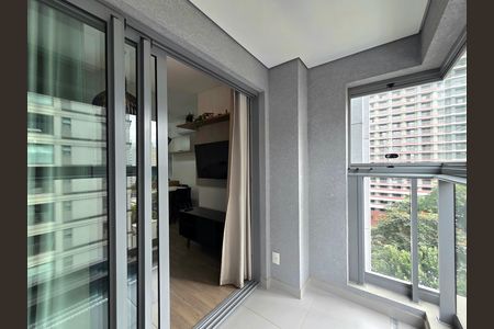 Varanda da Sala de apartamento para alugar com 1 quarto, 49m² em Indianópolis, São Paulo