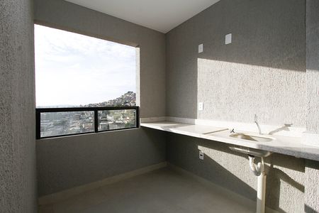 Varanda da Sala de apartamento à venda com 2 quartos, 59m² em Nova Granada, Belo Horizonte