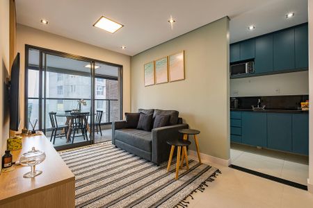 Sala/Cozinha de apartamento para alugar com 2 quartos, 59m² em Jardins, São Paulo
