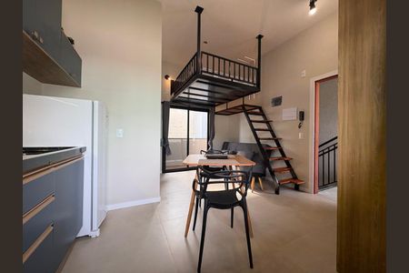 Cozinha de kitnet/studio para alugar com 1 quarto, 28m² em Forquilhinhas, São José