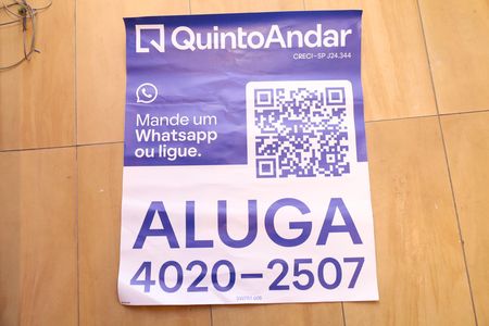 Apartamento para alugar com 50m², 2 quartos e 1 vagaPlaca GRANDE instalada na janela do imóvel (com visão para a rua) dia 15.07.2026 - Código da placa: SWRM-606