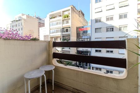 Varanda da sala de apartamento à venda com 2 quartos, 55m² em Vila Buarque, São Paulo