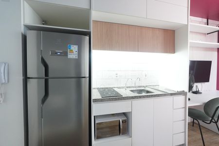 Cozinha de kitnet/studio para alugar com 1 quarto, 24m² em Consolação, São Paulo