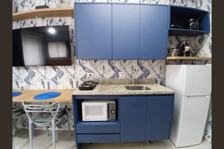Cozinha de apartamento para alugar com 1 quarto, 17m² em Praça Nova Republica, São Paulo