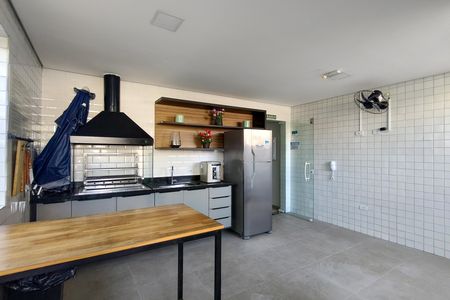 Área comum - Churrasqueira de apartamento para alugar com 1 quarto, 44m² em Cidade Ocian, Praia Grande