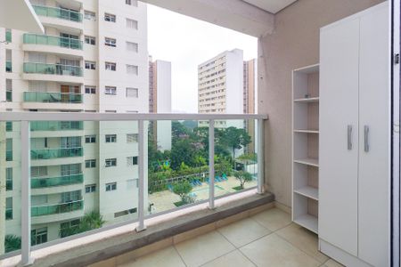 Sala - Varanda de apartamento para alugar com 1 quarto, 39m² em Santo Amaro, São Paulo