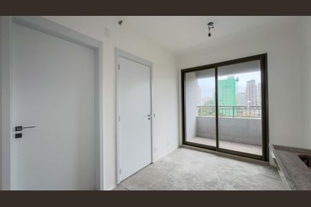 Sala e cozinha de apartamento à venda com 1 quarto, 32m² em Campo Belo, São Paulo