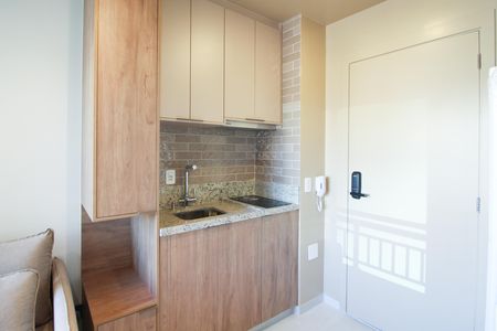 Cozinha de apartamento para alugar com 1 quarto, 26m² em Vila Nova Conceição, São Paulo