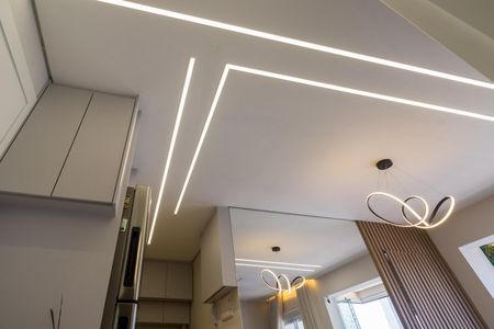 Apartamento à venda com 38m², 1 quarto e 1 vaga Apartamento à venda com 38m², 1 quarto e 1 vagaDetalhe da iluminação