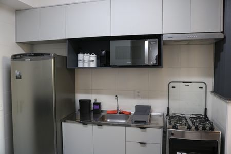 Cozinha de apartamento à venda com 1 quarto, 27m² em Barra Funda, São Paulo
