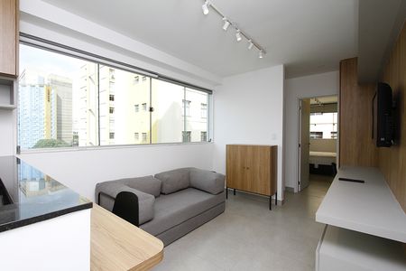 Studio para alugar com 42m², 1 quarto e 1 vagaDetalhe Sala