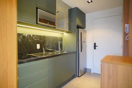 Cozinha  de kitnet/studio para alugar com 1 quarto, 25m² em Rio Branco, Porto Alegre