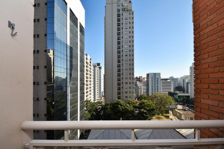 varanda sala de apartamento para alugar com 1 quarto, 43m² em Paraíso, São Paulo