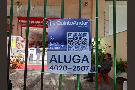 Placa  de apartamento para alugar com 1 quarto, 19m² em Lapa, Rio de Janeiro