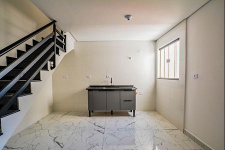 Sala/Cozinha de apartamento para alugar com 2 quartos, 133m² em Vila Homero Thon, Santo André