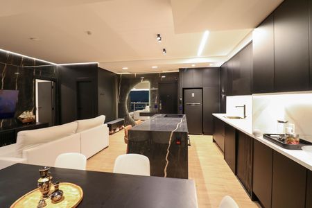 Sala / Cozinha de apartamento para alugar com 1 quarto, 75m² em Chácara Santo Antônio (zona Sul), São Paulo