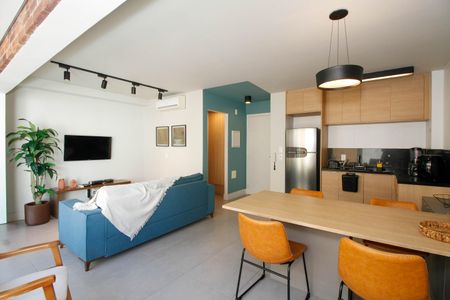 Sala e Cozinha de apartamento para alugar com 1 quarto, 82m² em Jardim Paulista, São Paulo
