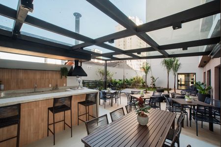 Área comum - Churrasqueira de kitnet/studio para alugar com 1 quarto, 27m² em Vila Clementino, São Paulo