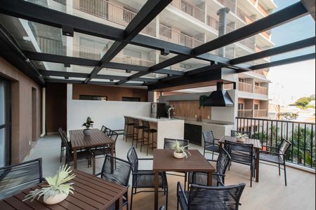 Studio para alugar com 27m², 1 quarto e sem vaga Studio para alugar com 27m², 1 quarto e sem vagaÁrea comum - Churrasqueira