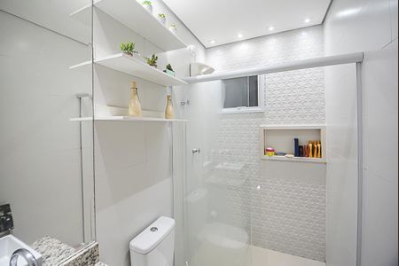 Banheiro de apartamento à venda com 1 quarto, 43m² em Jardim Marina, São Bernardo do Campo