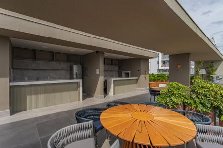 Studio para alugar com 43m², 1 quarto e 1 vaga Studio para alugar com 43m², 1 quarto e 1 vagaÁrea comum - Churrasqueira