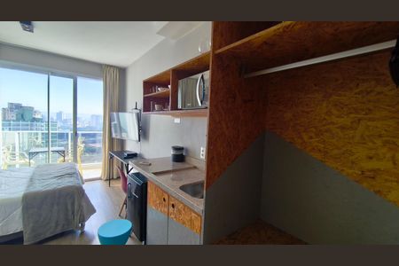 Cozinha de kitnet/studio para alugar com 1 quarto, 22m² em Sé, São Paulo