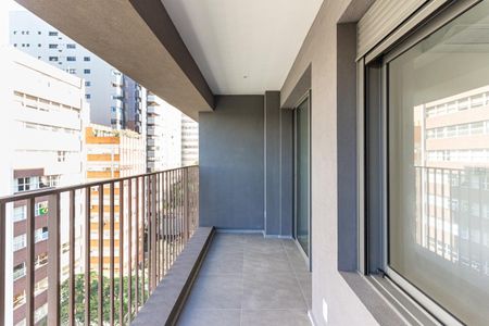 Varanda da Sala de apartamento para alugar com 1 quarto, 32m² em Higienópolis, São Paulo