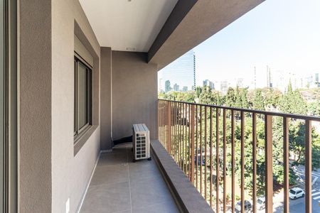 Varanda da Sala de apartamento para alugar com 1 quarto, 32m² em Higienópolis, São Paulo