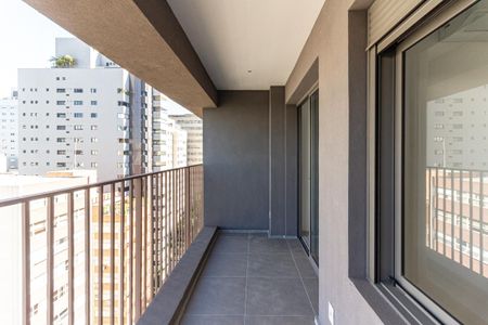 Varanda da Sala de apartamento para alugar com 1 quarto, 32m² em Higienópolis, São Paulo
