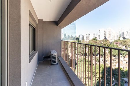 Varanda da Sala de apartamento para alugar com 1 quarto, 32m² em Higienópolis, São Paulo