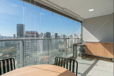 Varanda da Sala de apartamento para alugar com 1 quarto, 37m² em Santo Amaro, São Paulo