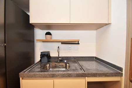 Studio para alugar com 25m², 1 quarto e sem vaga Studio para alugar com 25m², 1 quarto e sem vagaCozinha - Torneira