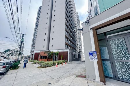 Studio para alugar com 27m², 1 quarto e sem vagaFachada com Plaquinha