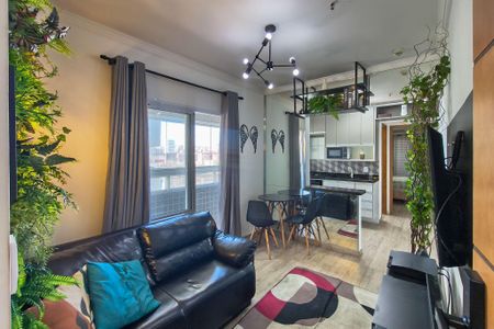 Sala de apartamento para alugar com 1 quarto, 44m² em Boqueirão, Praia Grande
