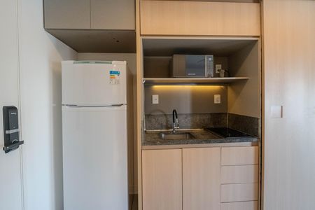 Cozinha de kitnet/studio para alugar com 1 quarto, 20m² em Bela Vista, São Paulo