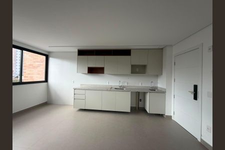 cozinha de apartamento à venda com 1 quarto, 40m² em Lourdes, Belo Horizonte