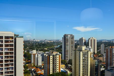 vista sala de estar de apartamento à venda com 1 quarto, 58m² em Pinheiros, São Paulo