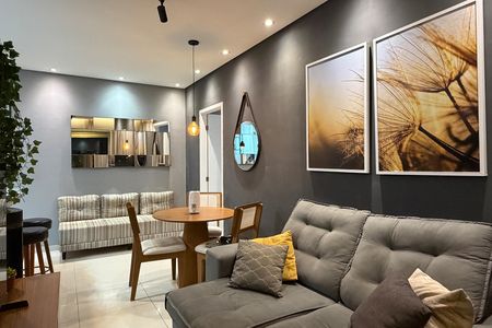 Sala de apartamento para alugar com 1 quarto, 50m² em Vila Matias, Santos