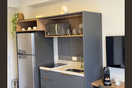 Cozinha de apartamento à venda com 1 quarto, 26m² em Santo Amaro, São Paulo