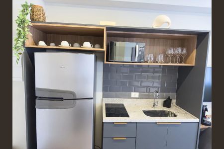Cozinha de apartamento à venda com 1 quarto, 26m² em Santo Amaro, São Paulo