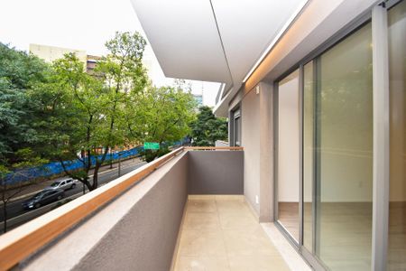 varanda Sala de apartamento para alugar com 2 quartos, 56m² em Jardim Paulista, São Paulo