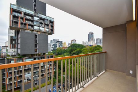 varanda Sala de apartamento para alugar com 1 quarto, 37m² em Jardim Paulista, São Paulo