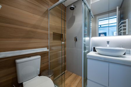 Banheiro de apartamento para alugar com 1 quarto, 45m² em Vila Mascote, São Paulo