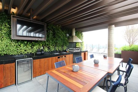 Studio para alugar com 39m², 1 quarto e sem vaga Studio para alugar com 39m², 1 quarto e sem vagaÁrea comum - Churrasqueira