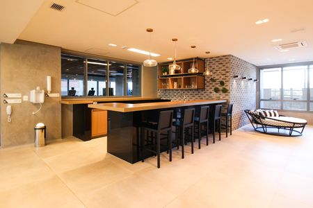 Área comum de kitnet/studio à venda com 1 quarto, 27m² em Indianópolis, São Paulo