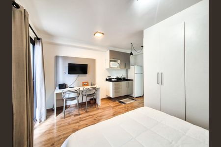 Cozinha de kitnet/studio para alugar com 1 quarto, 25m² em Santa Ifigênia, São Paulo