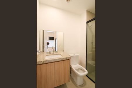 Banheiro de kitnet/studio para alugar com 1 quarto, 25m² em Santo Amaro, São Paulo