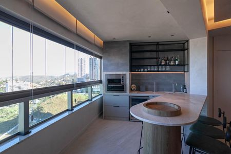 Varanda gourmet de apartamento à venda com 2 quartos, 130m² em Vale do Sereno, Nova Lima