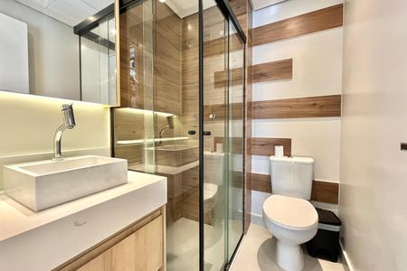 Banheiro de kitnet/studio à venda com 1 quarto, 29m² em Vila Clementino, São Paulo